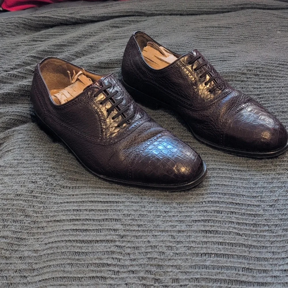 Authentic Moreschi Calfskin Men's Oxfords Size 10 - Made In Italy‎ - 1200 Retail